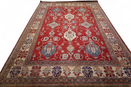 APPROX 8' x 11' HANDMADE WOOL RUG