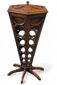 UNUSUAL OAK SEWING STAND