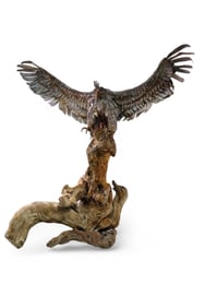 LARGE TORCH CUT EAGLE SCULPTURE
