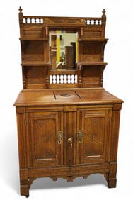 AMERICAN OAK PARLOR ICE BOX