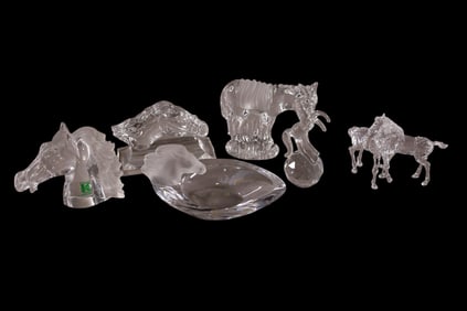 COLLECTION OF CRYSTAL HORSE FIGURES