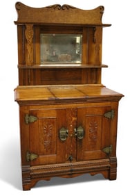 AMERICAN OAK PARLOR ICE BOX