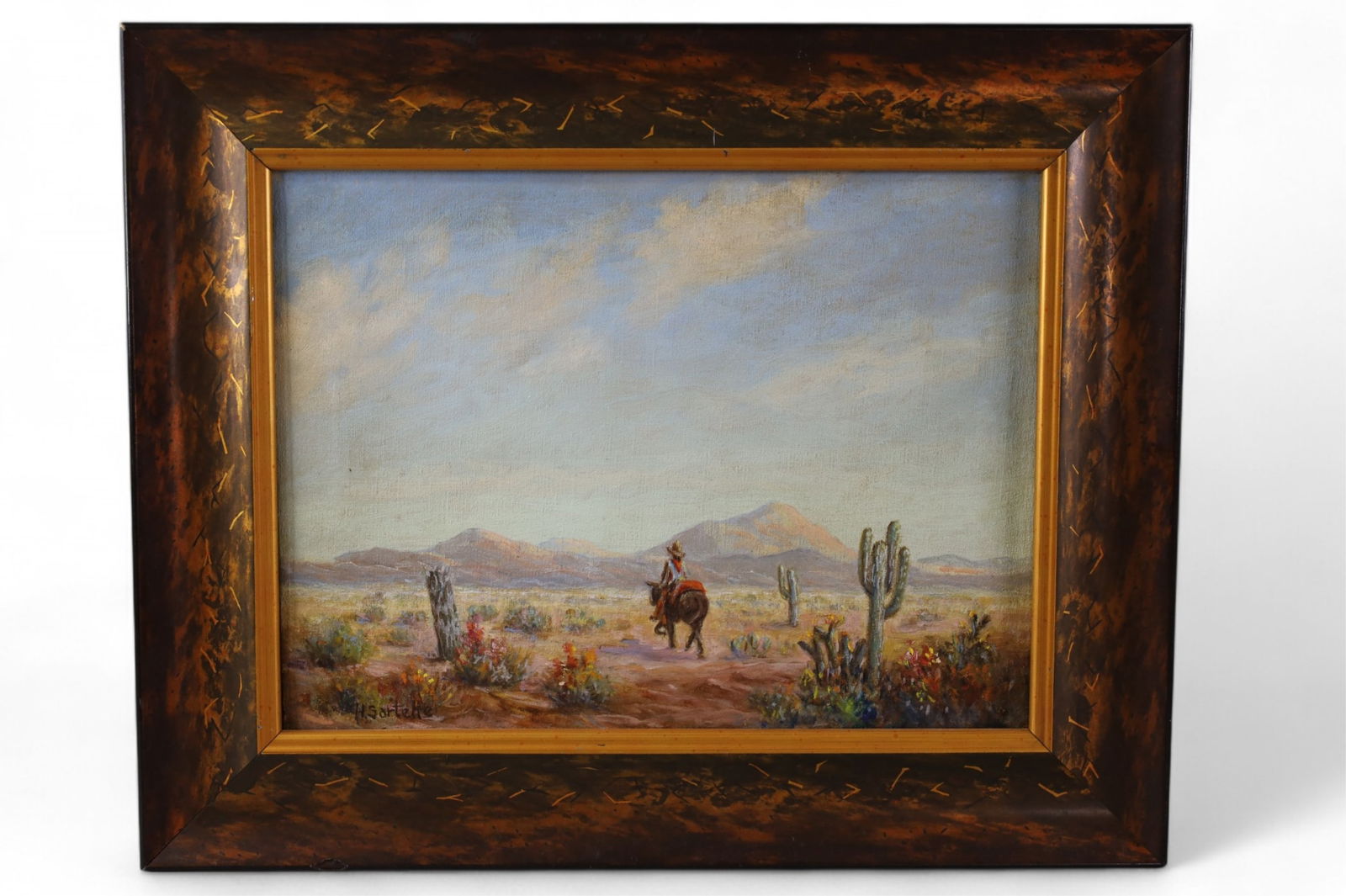 HERBERT SARTELL COWBOY OIL PAINTING (1 of 3)