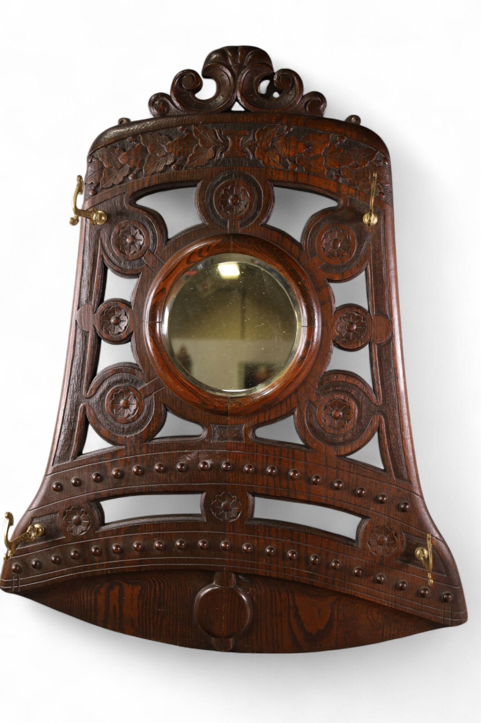 AMERICAN OAK BELL SHAPE HAT RACK (1 of 4)