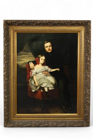 LARGE ANTIQUE PORTRAIT PAINTING