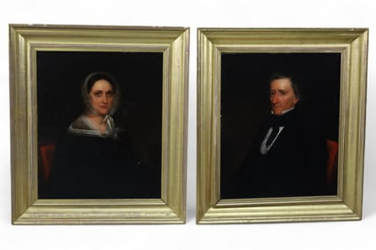 PAIR OF ANTIQUE PORTRAIT PAINTINGS