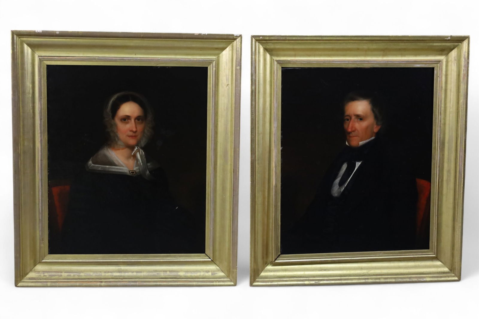PAIR OF ANTIQUE PORTRAIT PAINTINGS (1 of 4)