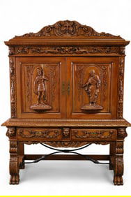 FIGURAL CARVED BOOKCASE