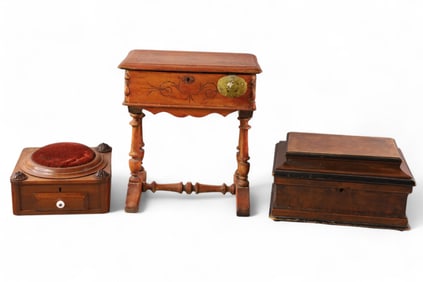 3 VICTORIAN SEWING BOXES