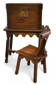 SPANISH DROP FRONT DESK & CHAIR