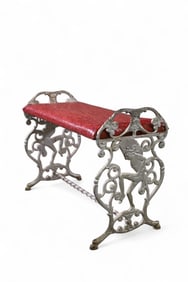 1920'S NATIVE AMERICAN MOTIF IRON BENCH