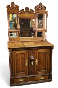 AMERICAN OAK PARLOR ICE BOX