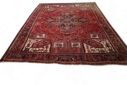 APPROX 12' 5" x 9' 6" HANDMADE WOOL RUG