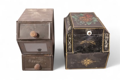 2 SPICE OR COFFEE TINS