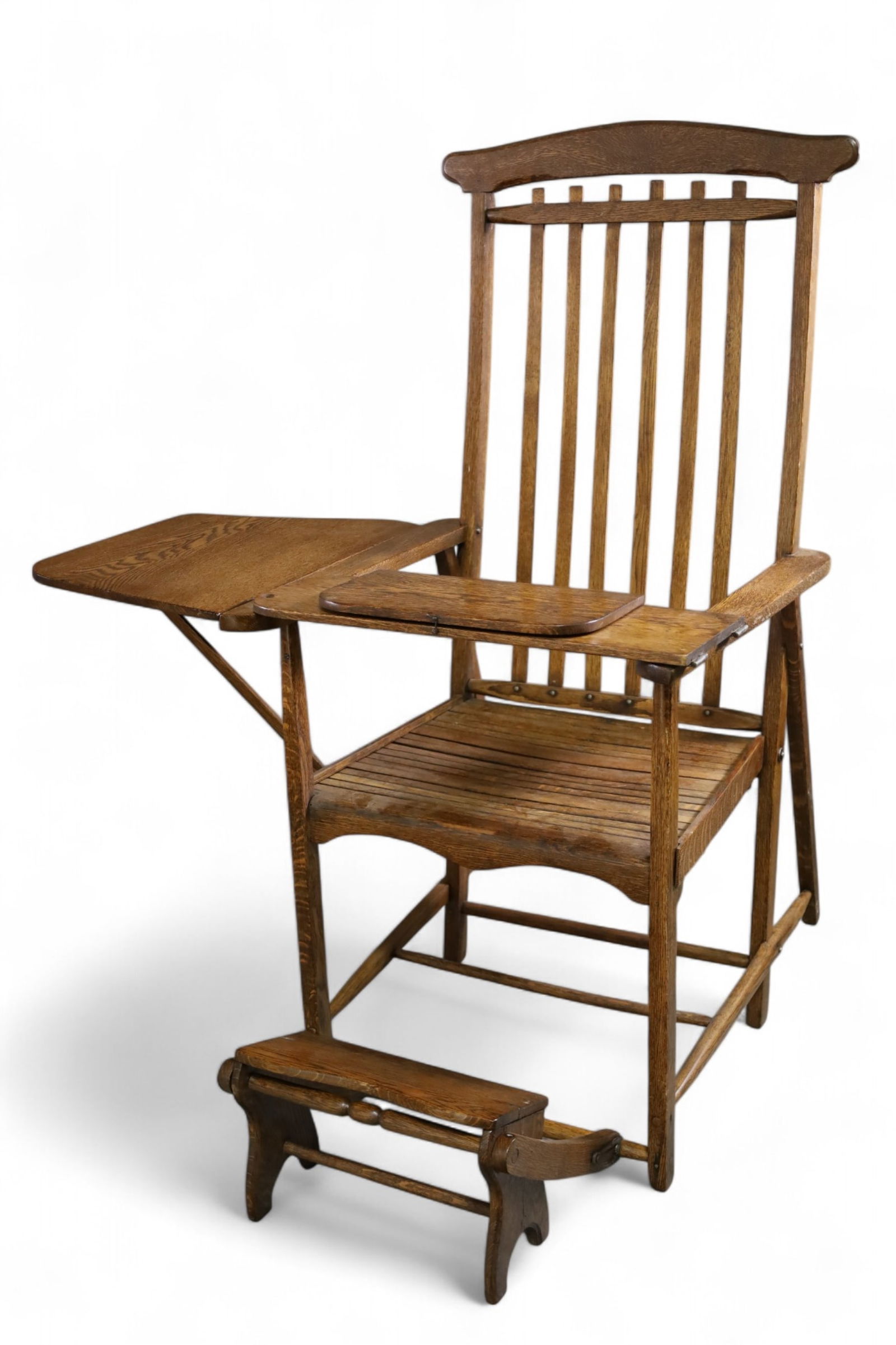 UNUSUAL TALL BACK OAK CHAIR (1 of 3)