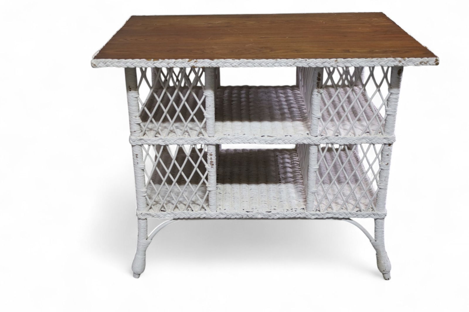 OAK TOP WICKER DESK (1 of 3)