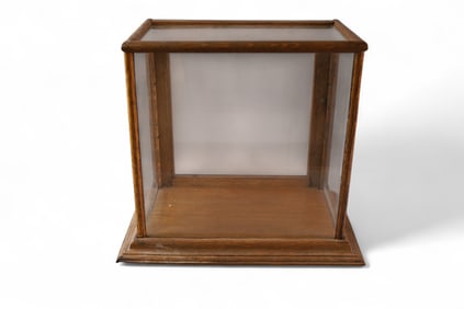 ANTIQUE OAK TABLE TOP SHOWCASE