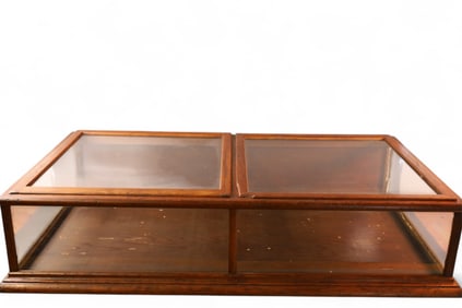 LARGE OAK TABLE TOP SHOWCASE