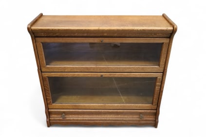 ANTIQUE TWO STACK LAWYERS BOOKCASE