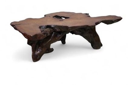 LARGE BURL COFFEE TABLE