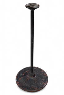 SIGNAL OIL CO. CURB SIGN BASE: CAST IRON CURB SIDE SIGN BASE, MARKED SIGNAL OIL CO. SOME PAINT LOSS. 31 1/2" H. THIS ITEM EXCEEDS SIZE OR WEIGHT LIMITATIONS FOR IN HOUSE SHIPPING, MUST BE PICKED UP VIA 3rd PARTY GROUND SHIPPER.