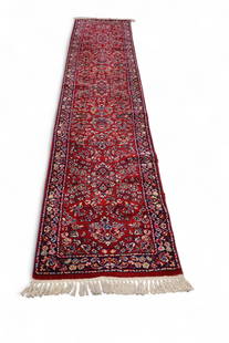 APPROX 2' 2" x 11' 6" WOOL RUNNER RUG: KARASTAN STYLE MACHINE MADE WOOL RUNNER RUG.