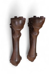 PAIR OF IRON HORSE LEG BRACKETS