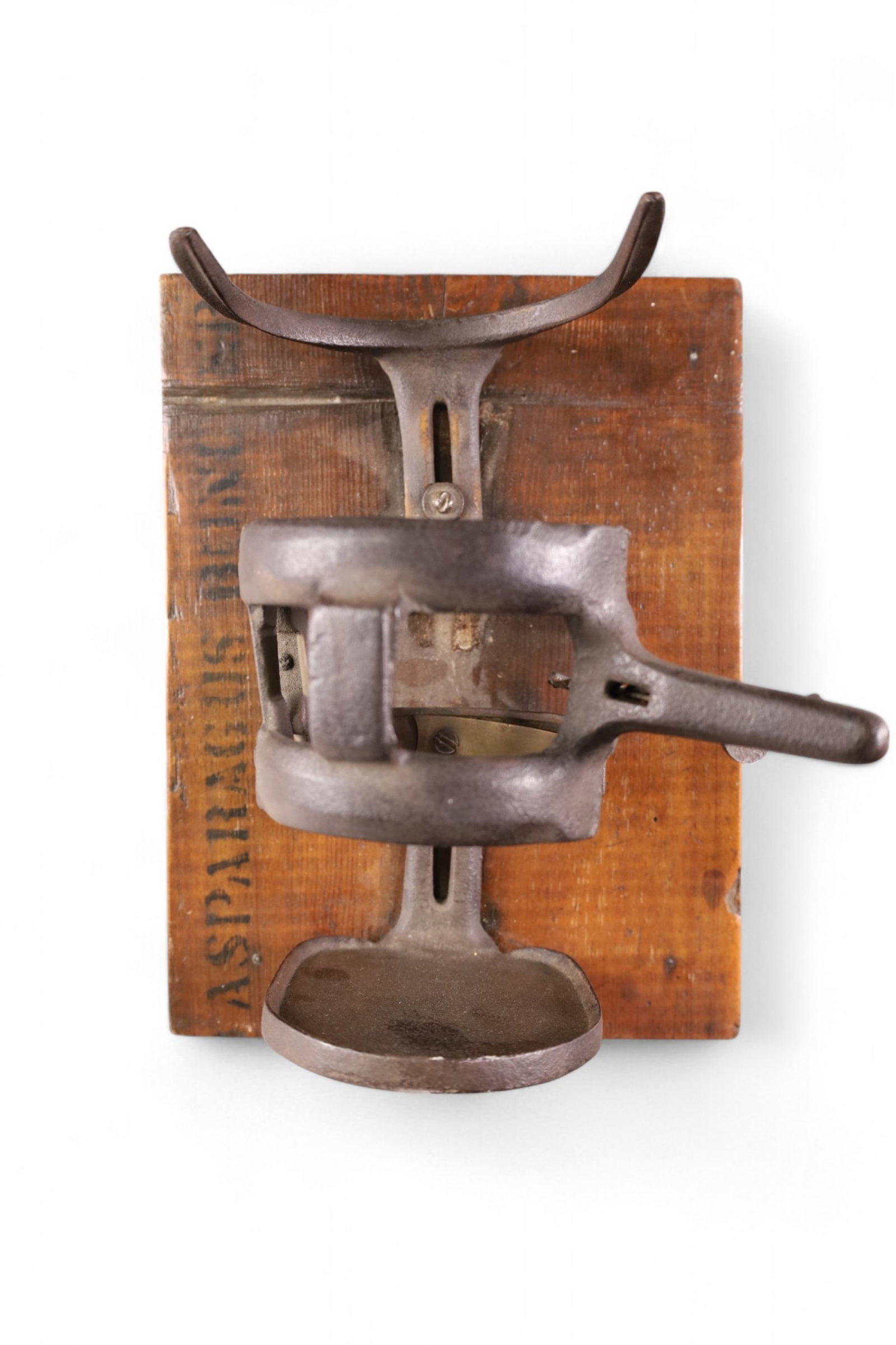 PRIMITIVE ASPARAGUS BUNDLER: ON ORIGINAL BACKING, PRIMITIVE ASPARAGUS BUNDLER, 9" x 12"