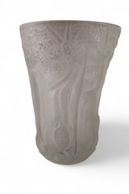 BOHEMIAN FROSTED GLASS VASE