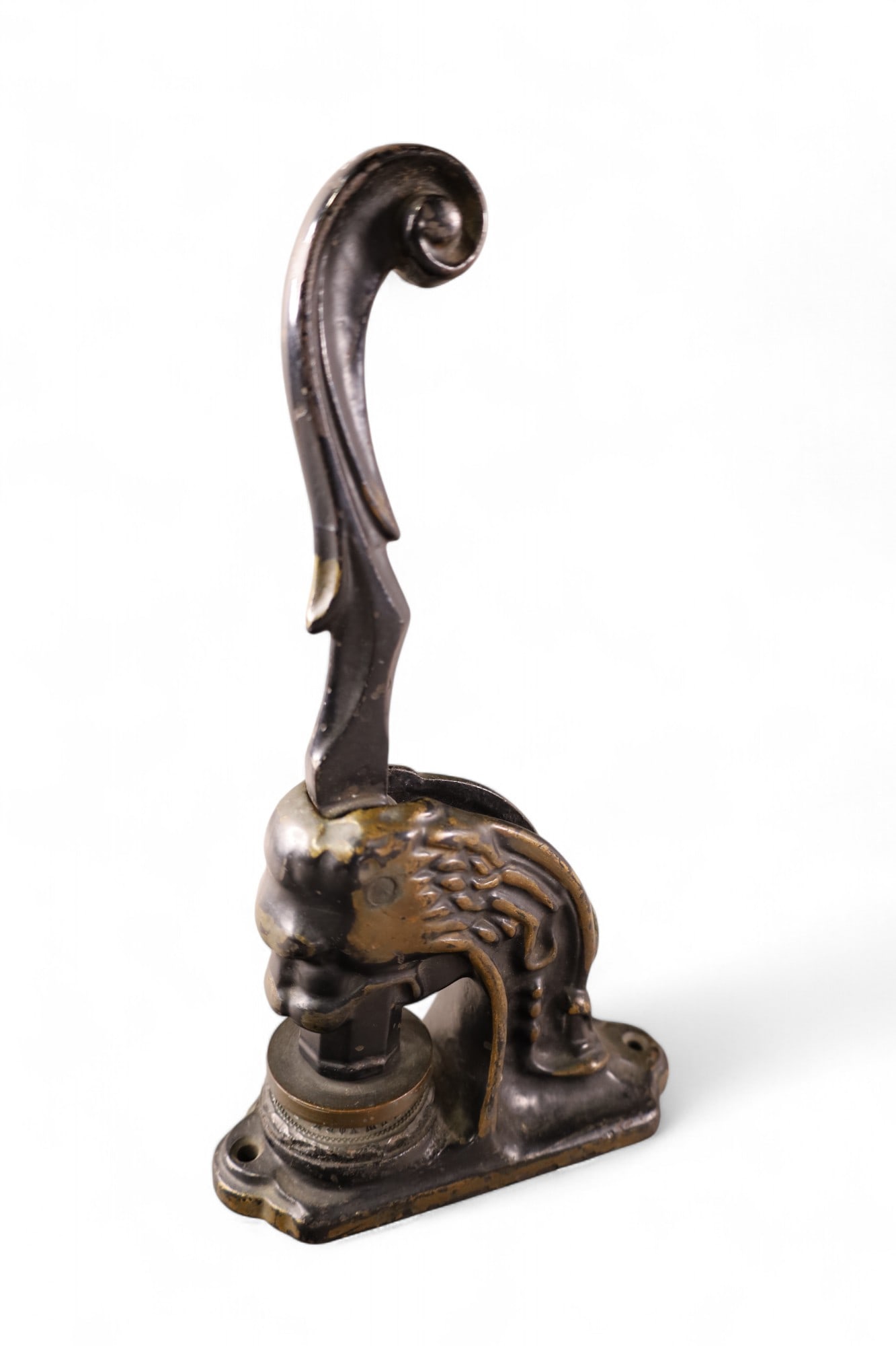 CAST IRON STAMP: VICTORIAN CAST IRON STAMP, LION DECORATED. NEW YORK SOUTHERN SOCIETY. 11" H.