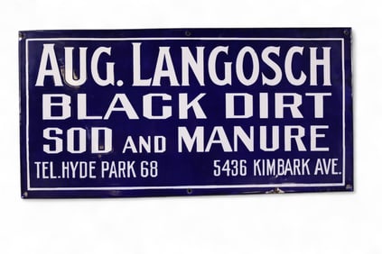 SOD & MANURE PORCELAIN SIGN