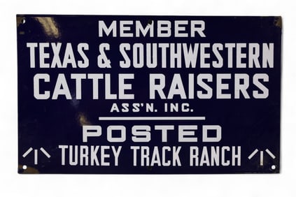 PORCELAIN CATTLE SIGN