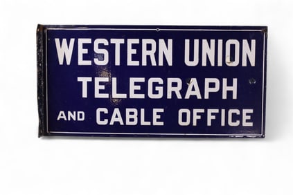 LARGE WESTERN UNION PORCELAIN FLANGE