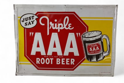 AAA ROOT BEER TIN SIGN