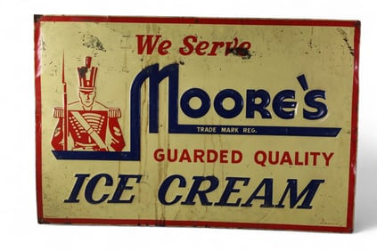 MOORE'S ICE CREAM TIN SIGN