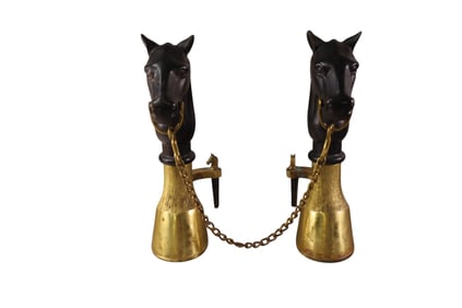 HORSE HEAD ANDIRONS