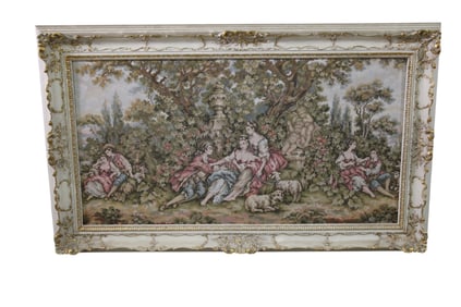 LARGE FRAMED TAPESTRY