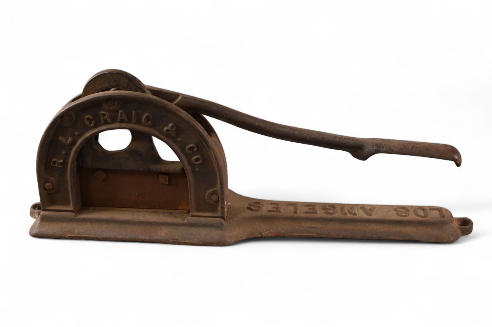 TOBACCO CUTTER: CRAIG & CO LOS ANGELES TABEL TOP TOBACCO CUTTER, 18" L.