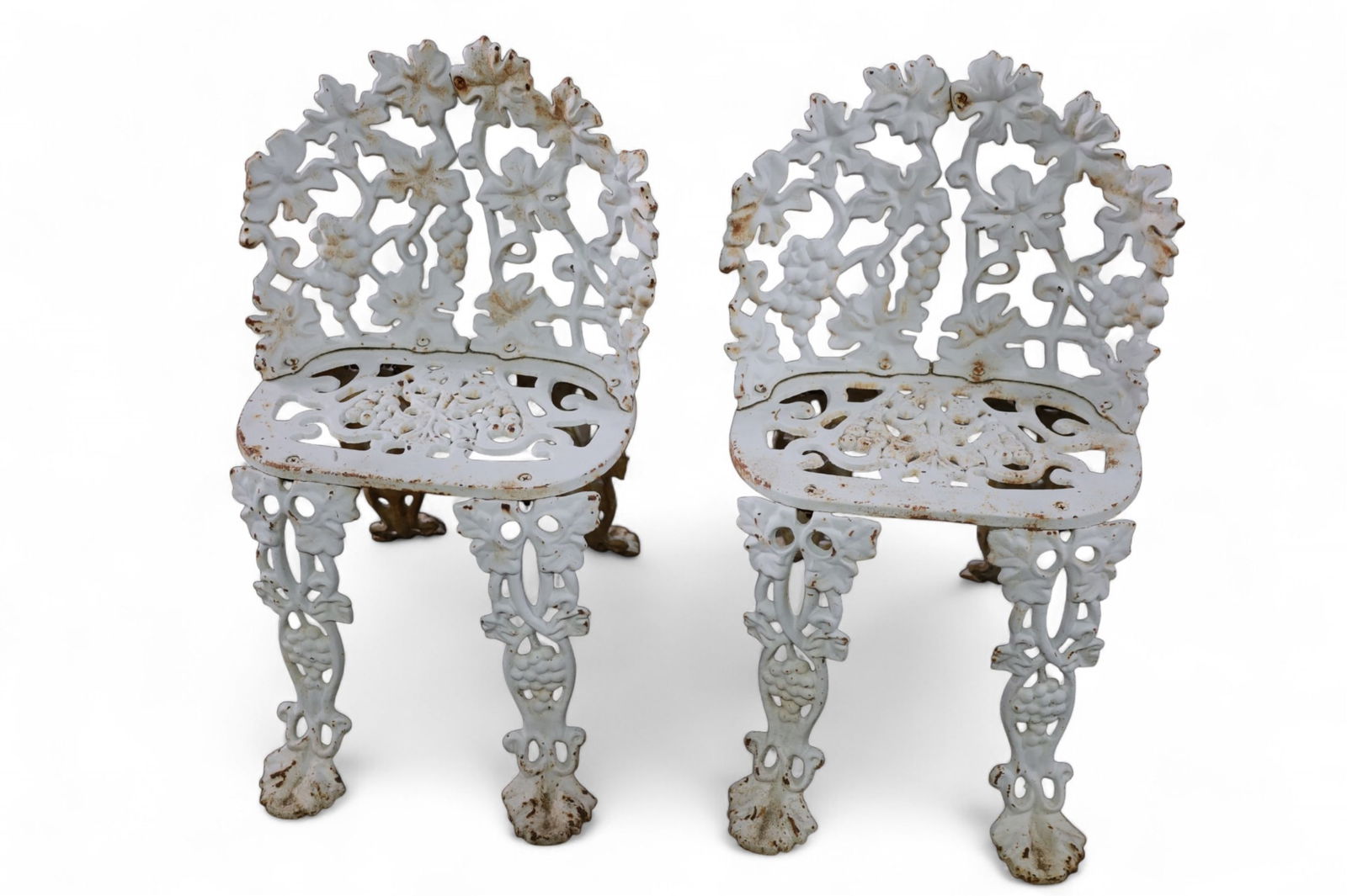 PAIR OF CAST IRON PATIO CHAIRS (1 of 3)