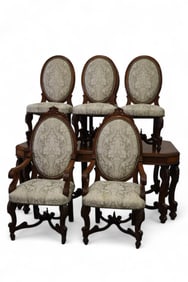 1920'S DINING TABLE & 6 CHAIRS