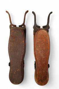 2 BOOT JACKS: WOOD AND CAST IRON BOOT JACKS. 14 1/2" L