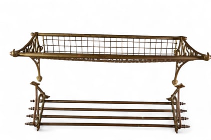 2 BRASS RAILROAD SHELVES
