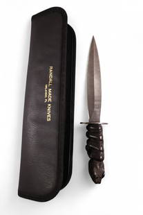 FERGUSON CUSTOM KNIFE: FERGUSON CUSTOM MADE KNIFE, SNAKE HANDLE. 14" L & 9" L BLADE.