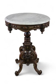 MARBLE TOP PARLOR TABLE