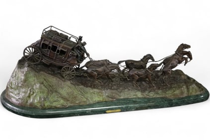 C.M. RUSSELL STAGECOACH BRONZE