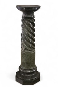 GREEN MARBLE PEDESTAL
