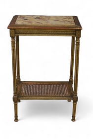 MARBLE TOP LAMP TABLE