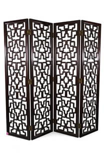 CHINESE HARDWOOD SCREEN: 4 PANEL CHINESE HARDWOOD ROOM DIVIDER, 72" x 72" THIS ITEM EXCEEDS SIZE LIMITATIONS FOR IN HOUSE SHIPPING, MUST BE PICKED UP IN HOUSE OR SHIPPED VIA 3rd PARTY GROUND SHIPPER.