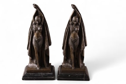 PAIR OF ART DECO BRONZE DANCERS