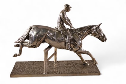FRITZ DILLER HORSE & JOCKEY SCULPTURE